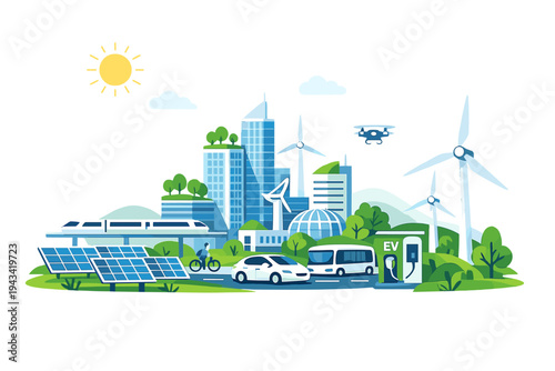 Smart Sustainable City with Renewable Energy, Electric Vehicles and Green Urban Infrastructure