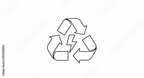 Recycling symbol made of arrows.