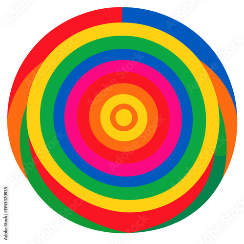 A bold-hued, concentric-circle abstract background inspired by the 1960s op art movement, designed to produce a visually captivating and dynamic composition, e