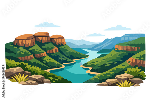 South Africa the impressive Three Rondavels and Blyde River Canyon