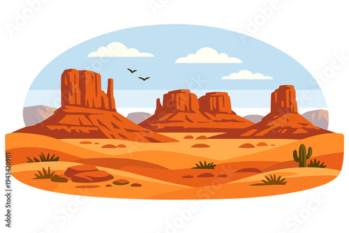 The buttes of Monument Valley, set in a wild desert landscape, served as the backdrop for numerous classic western films of the 1950s and 1960s