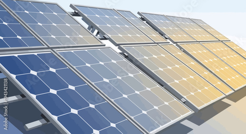 Solar panels on a sunny day.