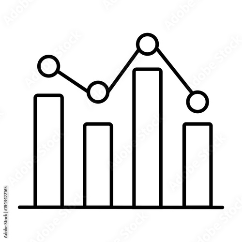 Stock chart. Visual display of asset price change, fall and rise on exchange. Vector illustration Descending and ascending trends