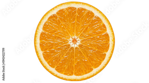 Bild auf Leinwand Close-up of a vibrant, juicy orange slice, showcasing its refreshing texture and