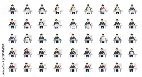 A diverse group of people icons sitting.