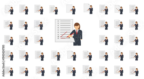 Businessman presenting data on a graph.