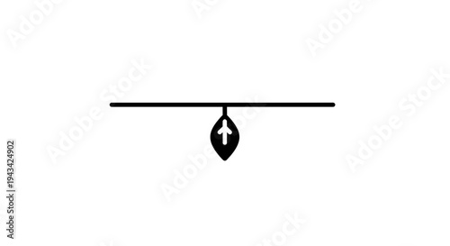 Abstract leaf and upward arrow symbol illustrating natural growth and positive development concept