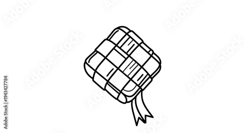 Black and White Kite Illustration.