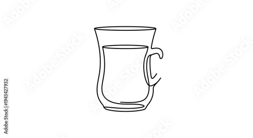 Simple Line Drawing of a Mug.