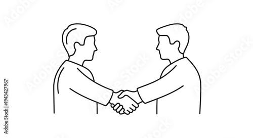 Two Men Shaking Hands Illustration.