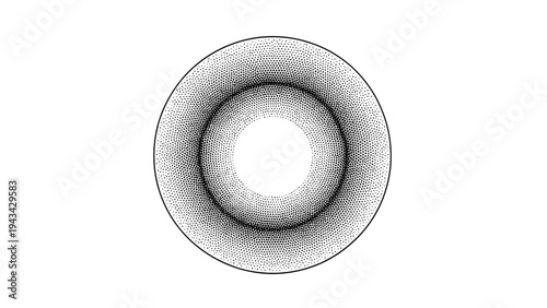 Abstract Circular Pattern with Gradient Dots and White Center
