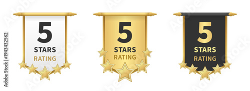 Five star rating icon set