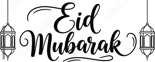 Silhouette vector Mosque with Crescent Moon and Stars: Celebrating the Joyful Occasion of Eid Mubarak