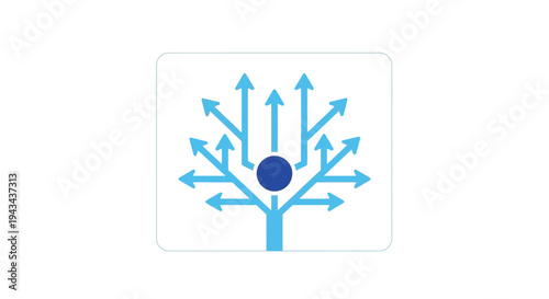 Branching Out: A conceptual graphic showcasing interconnectedness and growth, with a central hub radiating outwards through a network of arrows.