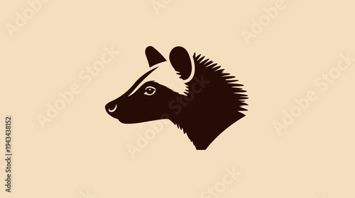 A side profile of an animal head in a minimalist style, featuring a dark brown outline