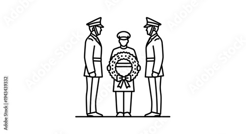 Wreath Ceremony: Two Soldiers Stand Guard Over a Person Holding a Wreath