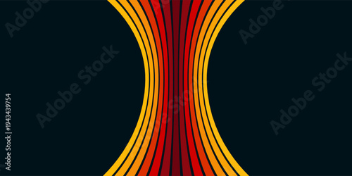 Abstract background of rainbow groovy Wavy Line design in 1970s Hippie Retro style. Vector pattern ready to use for cloth, textile, wrap and other.