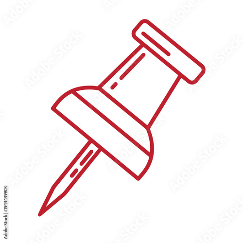 red push pin icon for marking or pointing to something on a map or document
