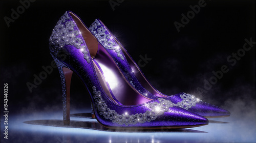 Purple Sparkle High Heels