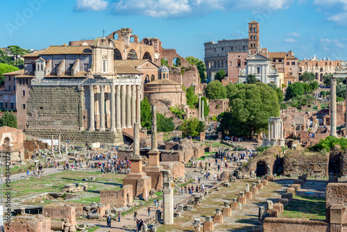 фотографія Ruins of Roman Forum in center of Rome, Italy