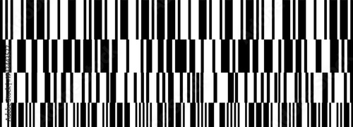 Seamless bar code strip pattern with vertical thin and thick lines. Abstract geometric texture background for retail, supermarket