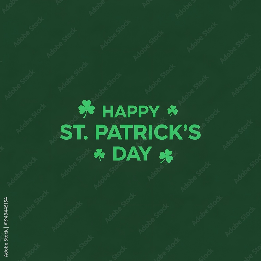 Obraz premium Happy st patricks day text with shamrock icons on dark green background
