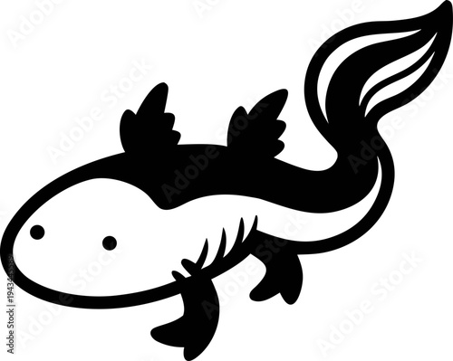 Axolotl  icon vector outline  on white background 
