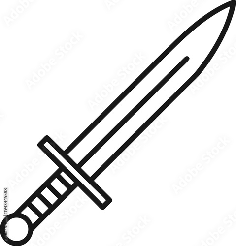 bayonet  outline icon vector on white background 
