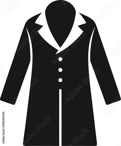 coat silhouette  icon vector on white background 