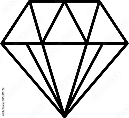 diamond outline   icon vector on white background 