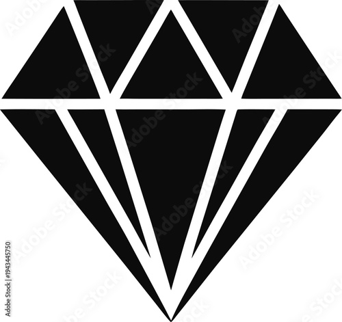 diamond silhouette  icon vector on white background 