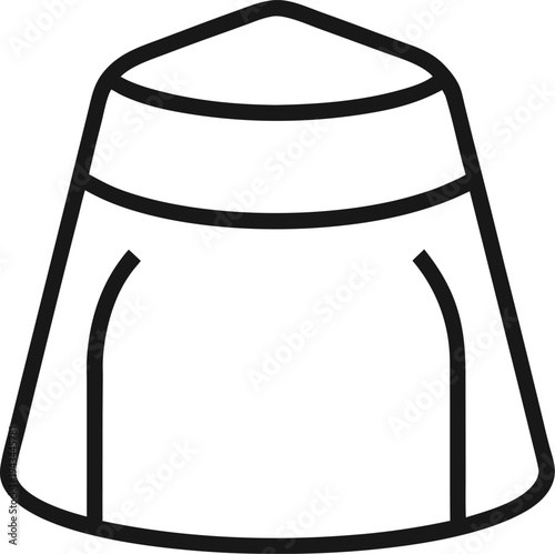 fez outline  icon vector on white background 