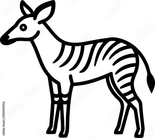 Okapi icon outline  vector on white background 