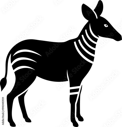 Okapi icon silhouette vector on white background 