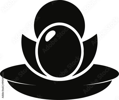 pearl silhouette  icon vector  on white background 