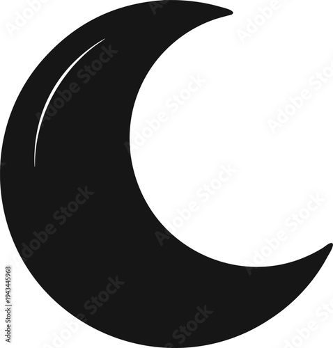 moon silhouette icon  vector on white background 