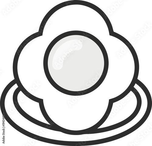 pearl outline icon vector  on white background 