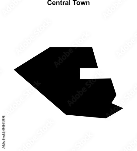 Central Town (England) blank outline map