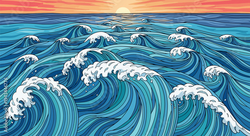 Ocean Waves Crashing Against Each Other.