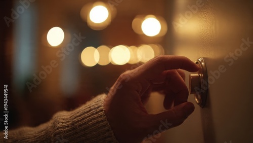 Hand Adjusting a Dimmer Switch