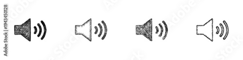 Sketch volume control icon design set