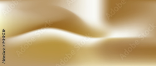 Abstract gold wave gradient background with smooth flowing curves and silk texture. Elegant luxury backdrop in golden tones for banners, presentations and premium design