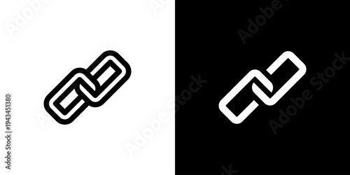Hyperlink Web Connection icon concept with flat Black White Background. Vector illustration.