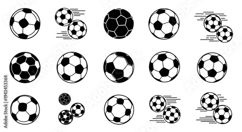 Collection of Soccer Balls Icons and Graphics