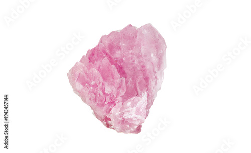 High-quality studio shot of a pink Rose Quartz crystal cluster. Detailed macro photography showing the unique crystalline structure and soft hue of this quartz variety.
