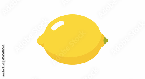 Fresh Yellow Lemon Illustration in Flat Vector Style