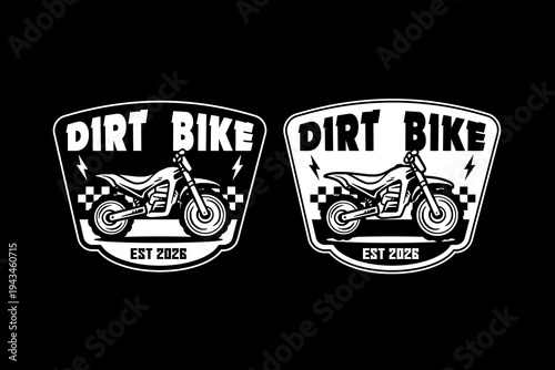 Dirt Bike Motocross Vintage Logo Badge Vector Design. Motorcycle Extreme Sport for Off Road Emblem Design