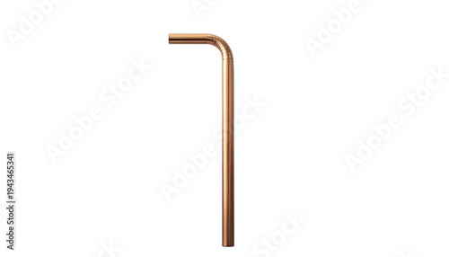 Straight copper pipe bent at the top against a stark black background