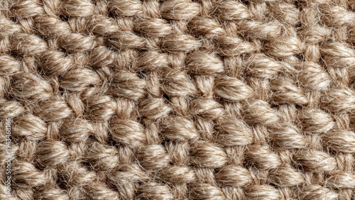 Close-up of woven jute rug texture