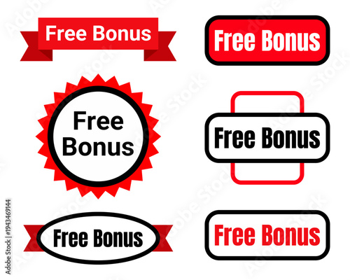 Creative designs for free bonus promotional badges and labels